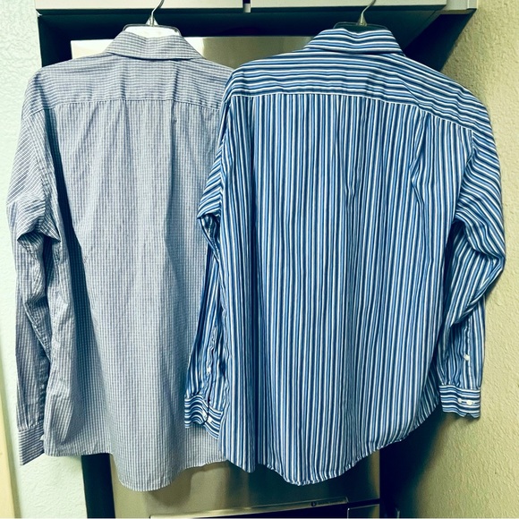 2 Ben Sherman Long Sleeve Button Down Shirts Size XL Blue & White Stripe - Picture 16 of 16